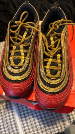 Nike Air Max 97 Red Black Gold Sneakers