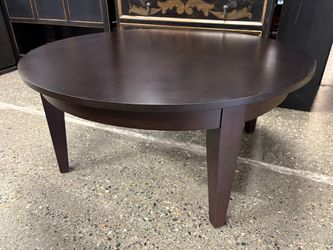 GATCREEK Espresso Solid Wood Round Coffee Table