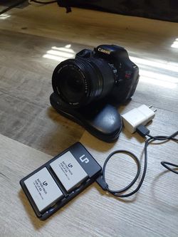 Canon EOS Rebel T3i DSLR + 18-135mm Lens + 2 Batteries