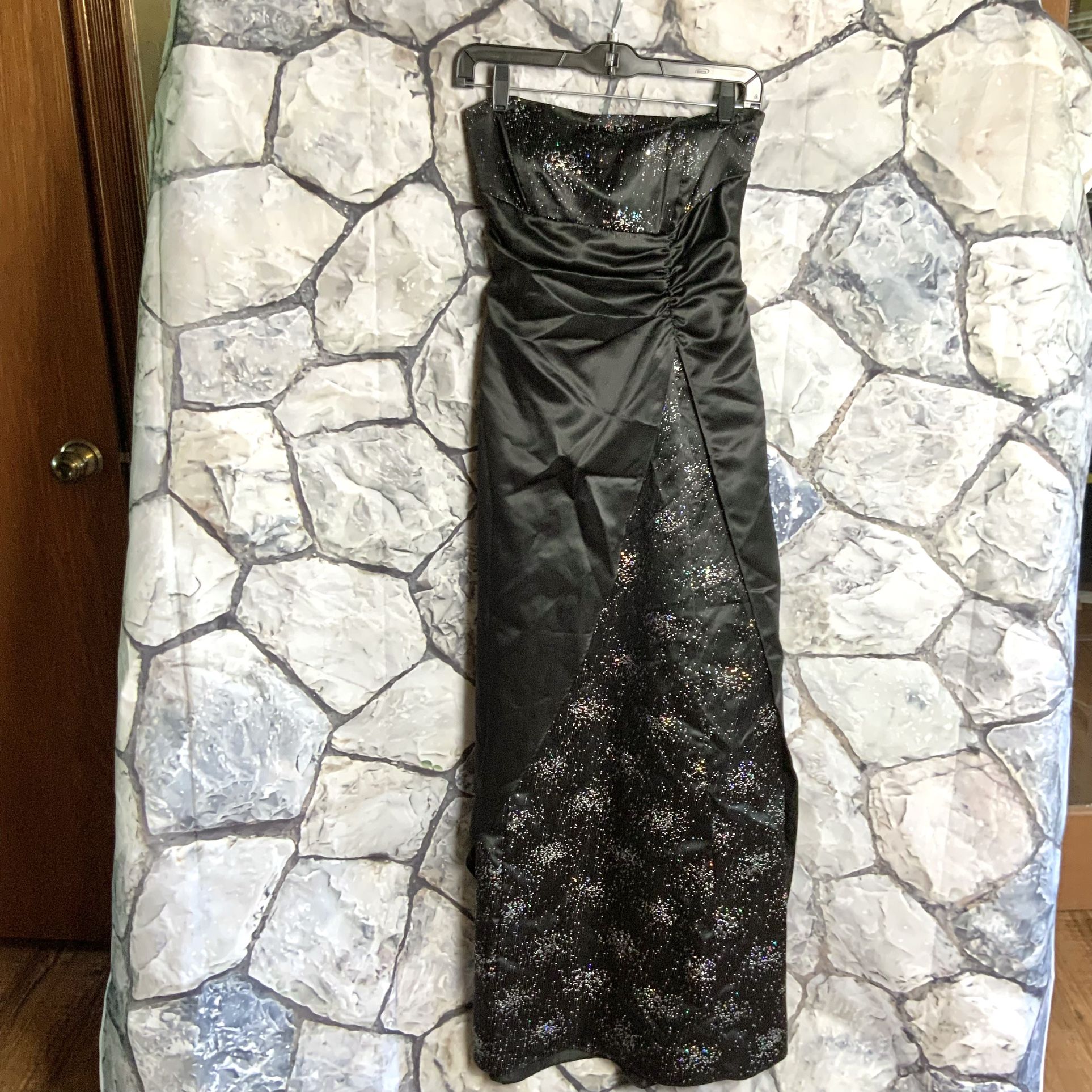 Zum Zum By Niki Livas Long Formal Strapless Black Dress Jrs 7