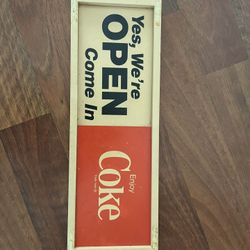 Vintage Coca Cola open or closed slider sign