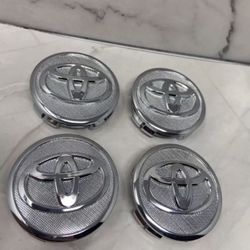 SET 4 TOYOTA WHEEL RIMS CENTER HUB CAPS CHROME 57MM COROLLA PRIUS CAP