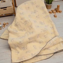Organic Baby Blanket.  Baby Shower Boy