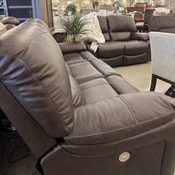 Real Leather Sofa And Loveseat 