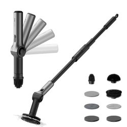HOTO Flexi Cordless Spin Scrubber with Telescoping Handle & Multi-Surface Brush