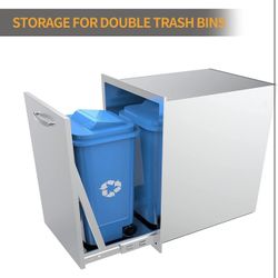 New in the box Pull-Out Double Trash Drawer 20''Wx27''Hx24''D, Built-in Trash Drawer, Outdoor Kitchen Stainless Steel Trash Bin for BBQ Island Grill S