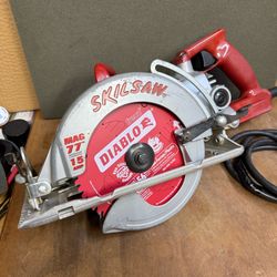 Skilsaw MAG 77 SHD77M 7-1/4” Worm Drive Circular Saw, New Oil and Diablo Blade