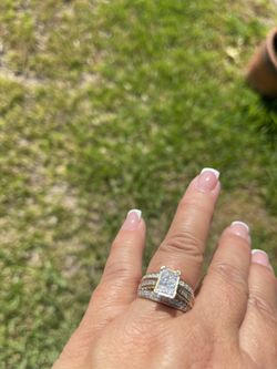 3 Carats Princess Cut Diamond 14kt Gold Wedding Ring $2500