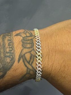 925 Tri-Color Monaco Moissanite Bracelet