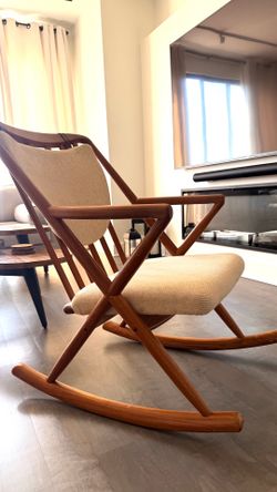 Mid Century Benny Linden Designs Danish Modern Teak Rocking Chair