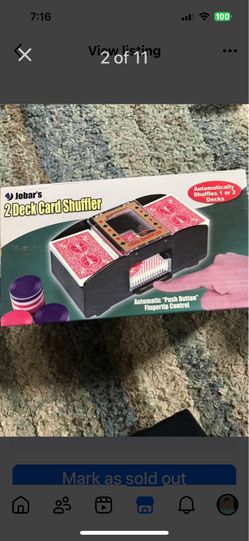 Two deck card shuffler with two deck of cards