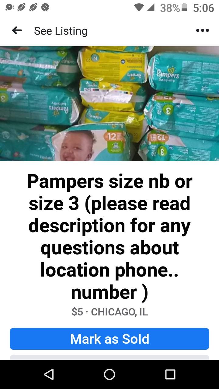 Pampers size 3 and newborn