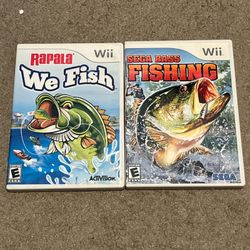 Lot Of 2 Fishing Games Sega Bass Fishing Rapala We Fish Nintendo Wii Complete