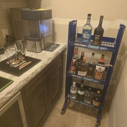 Liquor Bottle Rolling Display Cart 