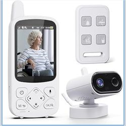 Room Monitors for Elderly Monitor with Camera And Audio, 2-Way Talk Baby Monitors for Elderly, Med Reminder and Temp Sensor Senior Monitor for Adult, 