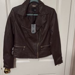 Brand New Faux Leather Women’s Jacket— Medium