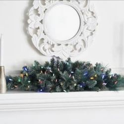 Qty -4- Bethlehem White Light Christmas Holiday lighted PINE Swags