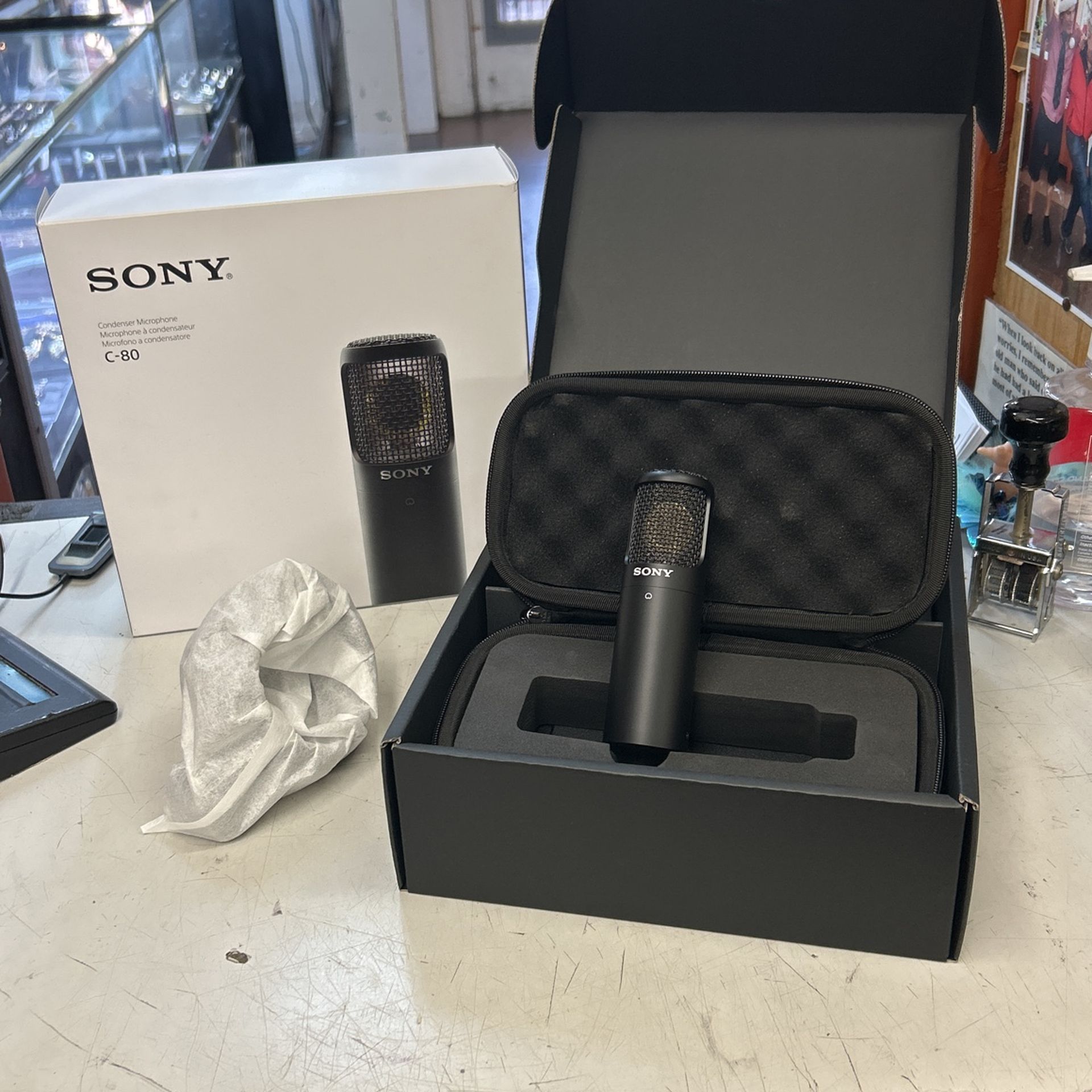 Sony C-80 Condenser Microphone Open Box Like New