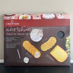 Crofton Natural Slate Serving Board Chalk 16 X 12 Inch Nonslip Rustic