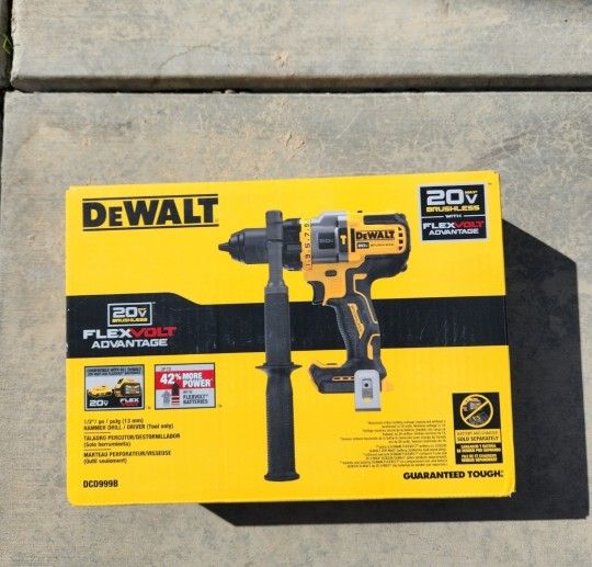 Dewalt 20v Flexvolt Advantage hammer drill Motor Brushless Brand New Tool Only 