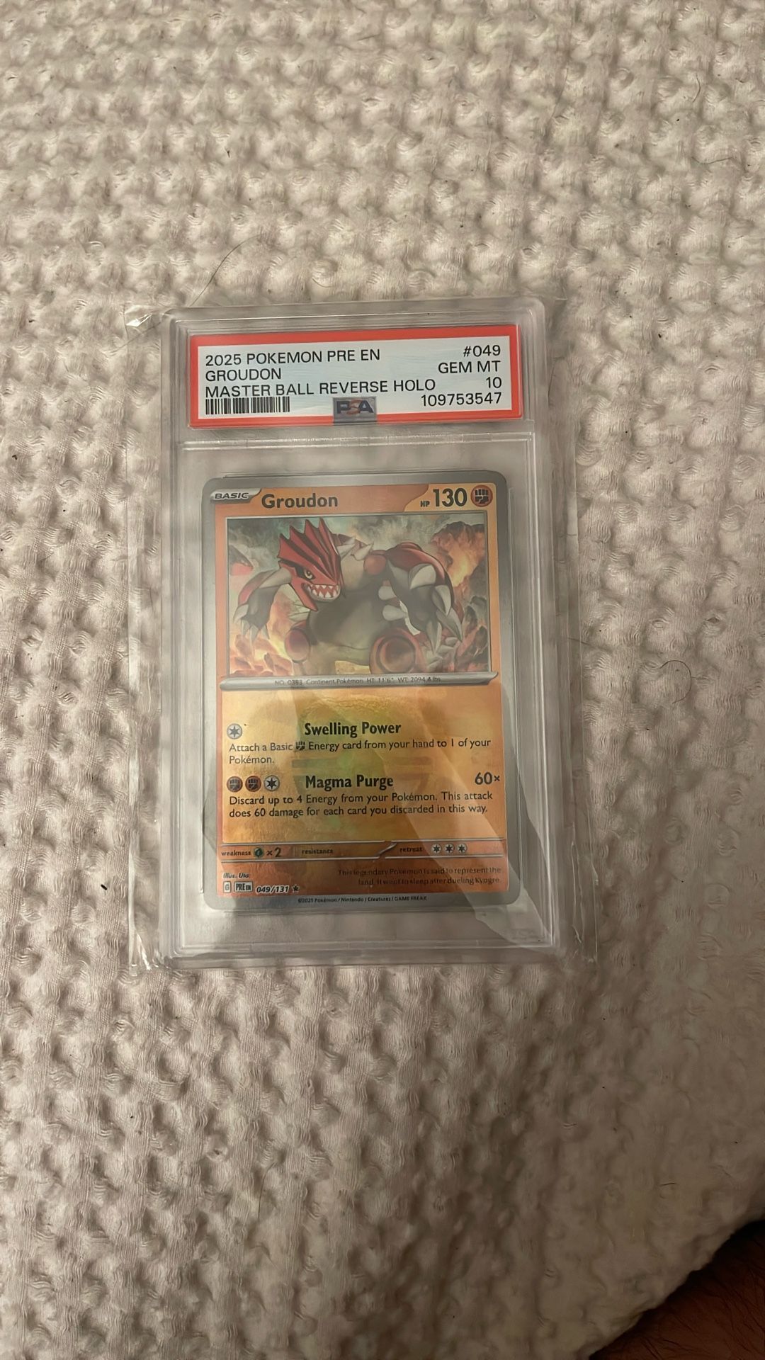 Groudon Masterball PSA 10