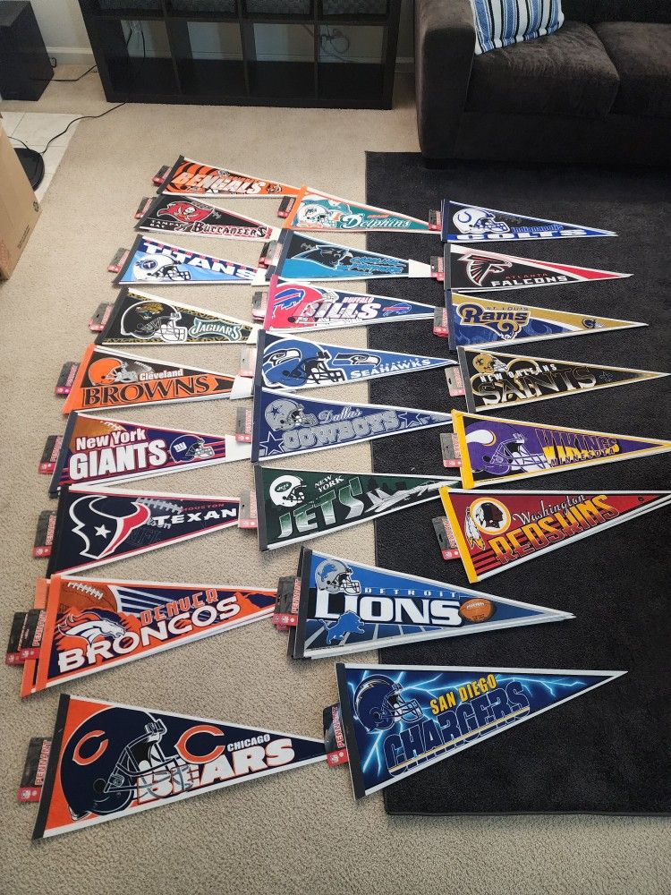 NFL Team Football Pennants $5