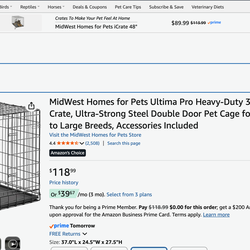 Folding Pet Crate in very good condition for Medium to Large dogs