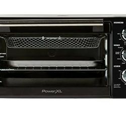 PowerXL Air Fryer Grill 8 in 1 Roast, Bake, Rotisserie, Electric Indoor Grill (6 Piece Accessory Pack), Black

