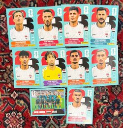 WORLD CUP 2026 PANINI STICKER. IRAQUE SOCCER  TEAM. LOT OF 10 STICKERS.BRASIL