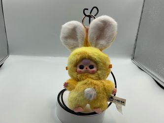 Yellow Bunny Plush Doll Keychain