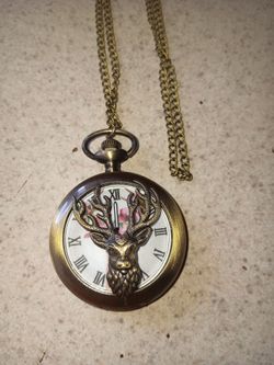 Vintage deer pocket watch