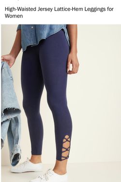 High- waisted Jerseys Lattice-Hem leggings for women