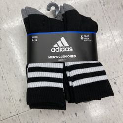 NWT Adidas Men’s Cushioned Crew Socks 6 pairs 
