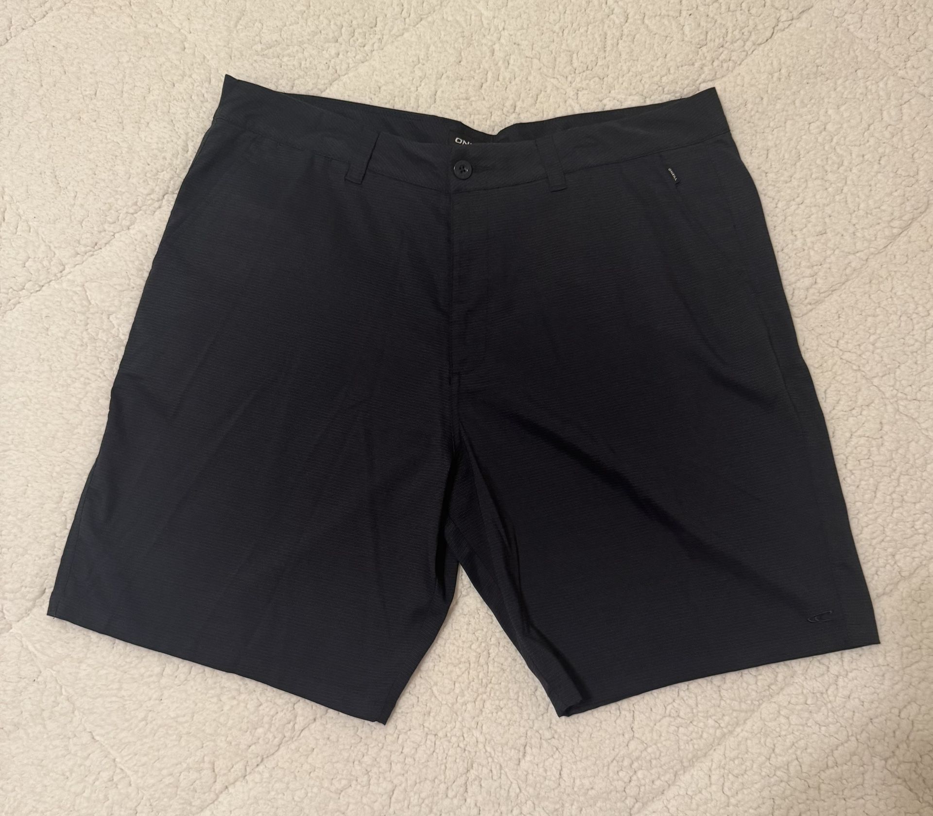 O'Neill Chino Golf Shorts Mens Size 38 Navy Blue Regular Fit Walking Flat Front
