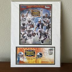 Super Bowl XXXVIII collectible New England Patriots and Carolina Panthers 2004