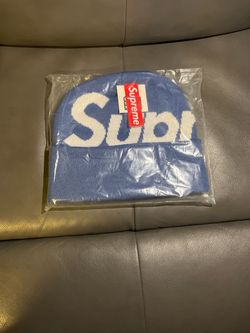Supreme Big Logo Beanie Blue