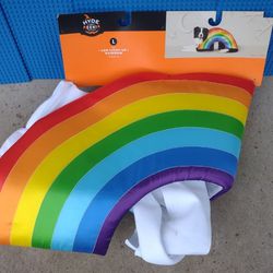 Large Dog Light Up Blinking Rainbow Costume Velcro Straps