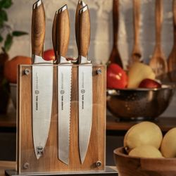 Schmidt Brothers Bonded Teak Knives, Set of 7
