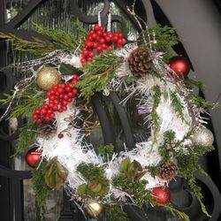 14” Live Succulents And Pine Wreath