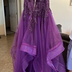 Purple Full Length Prom Dress Size 12 $50