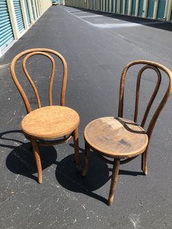 Two vintage wood chairs