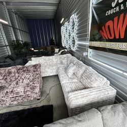 Chinchilla fabric Sectional Sofa/ Couch (We Deliver)