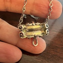 sterling silver lemon citrine carolyn pollack necklace beautiful! 