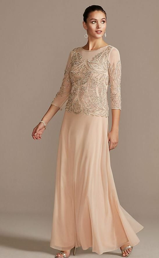 David's Bridal size 16 sequined beaded dress