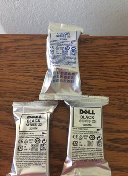 Dell black (2) and color (1) ink cartridge