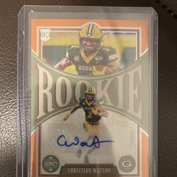 2022 Panini Legacy Christian Watson Rookie # 192 RC Auto Orange Premium Edition 122 /149
