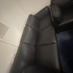 Black Leather Couches *PAIR*