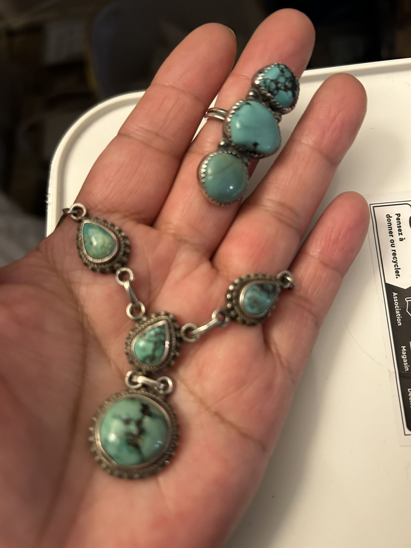 925 Silver Set Necklace And Ring