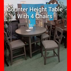 🤓 5pcs Counter Height Table Set