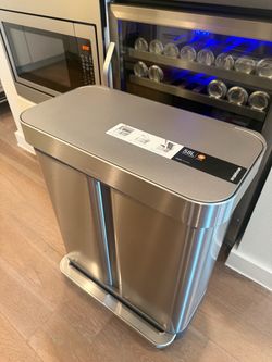 Simplehuman 58L Dual Compartment Trash Can Brushed Stainless Steel